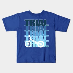 blue TRIAL Trialbike bike echo contour - cycling sports Kids T-Shirt